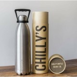 Chilly`s Original Silver Stainless Steel Μπουκάλι Θερμός 1.8lt